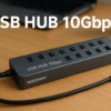 ROSONWAY USB ハブ10Gbps 7ポートUSB C 3.2x2 USB A 3.2x1 USB 3.0x4 2 in 1 ケーブル 付き アルミ製 USB HUB セルフパワーとバスパワー両用 12V 2A 電源 独立スイッチ付き(RSH-A107C)