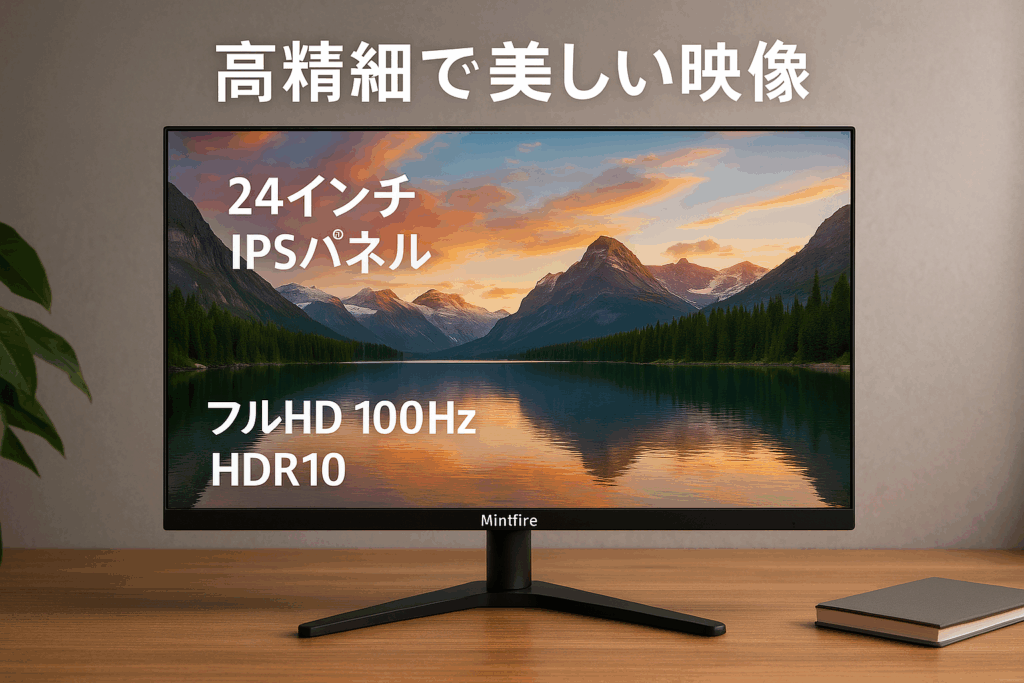 Minifire モニター24インチ IPS 100Hz ディスプレイ スピーカー内蔵 フルHD Adaptive Sync HDR10 sRGB 110% ブルーライト軽減 フリッカーフリー VESA対応 フレームレス HDMI ポート (24X3A)