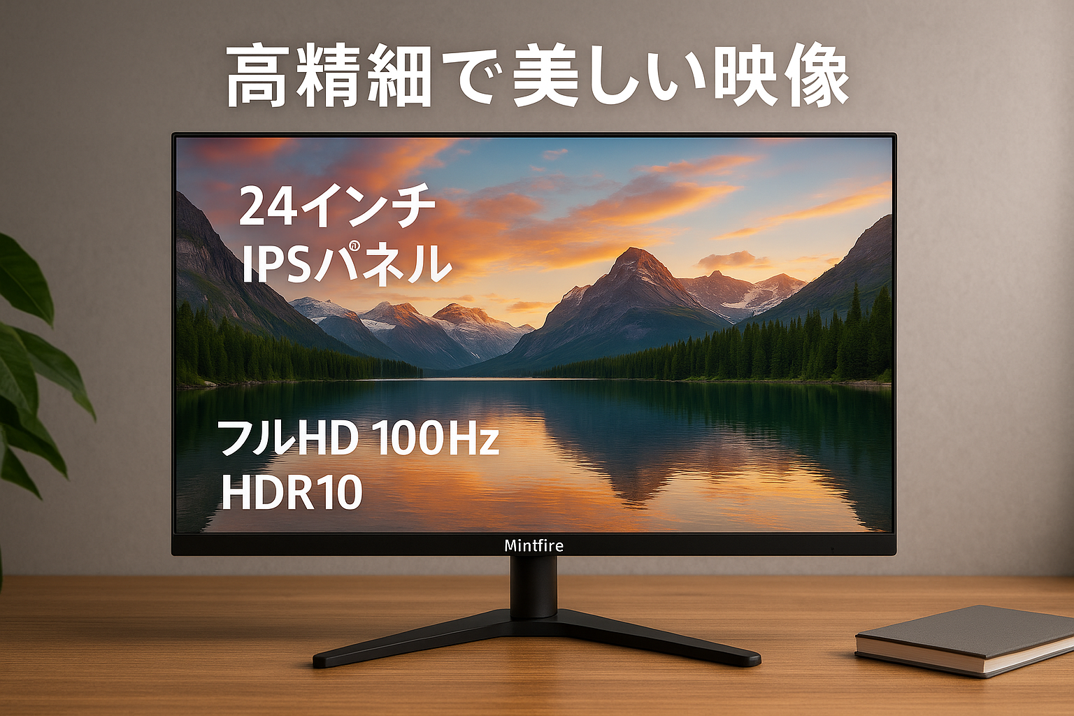 Minifire モニター24インチ IPS 100Hz ディスプレイ スピーカー内蔵 フルHD Adaptive Sync HDR10 sRGB 110% ブルーライト軽減 フリッカーフリー VESA対応 フレームレス HDMI ポート (24X3A）