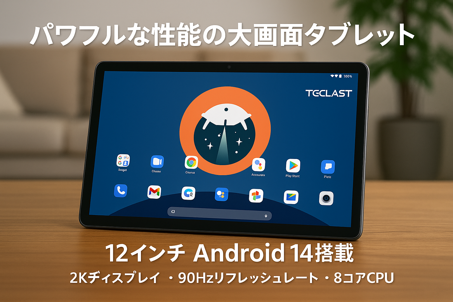 Android 14 タブレット 12インチ TECLAST T60 Plus Helio G88 タブレット Widevine L1、90Hzの高リフレッシュレート、G88 8コアCPU 2.0Ghz、16GB+128GB+1TB TF拡張、2000*1200 2K IPS画面、8000mAh+USB-C、4G LTE アンドロイド14タブレット、GMS+GPS+5G WiFi、ゲームタブレット