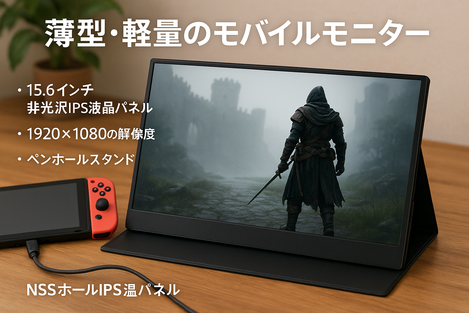 モバイルモニター 15.6インチ モバイルディスプレイ EVICIV ゲームモニター 1920*1080 ゲームモニター スイッチ用 ポータブルモニター 非光沢IPS液晶パネル 薄型 軽量 ペンホールスタンド VESA対応 保護カバー付き USB Type-C ミニHDMI PS4/PS5/Switch/カメラ/XBOX ONE/PC/Macなど対応 在宅ワーク リモートワーク 日本語説明書