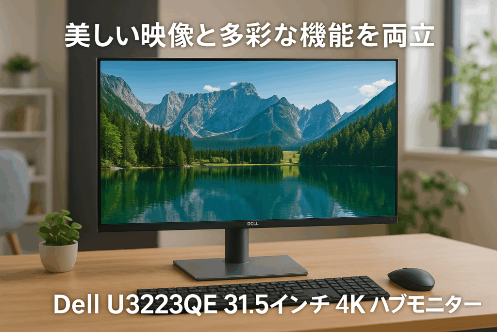 Dell U3223QE 31.5インチ 4K ハブモニター(3年間無輝点交換保証/IPS Black・非光沢/USB Type-C・DP・HDMI/フレームレス/縦横回転・高さ調整/VESA DisplayHDR 400/Rec.709 100%)