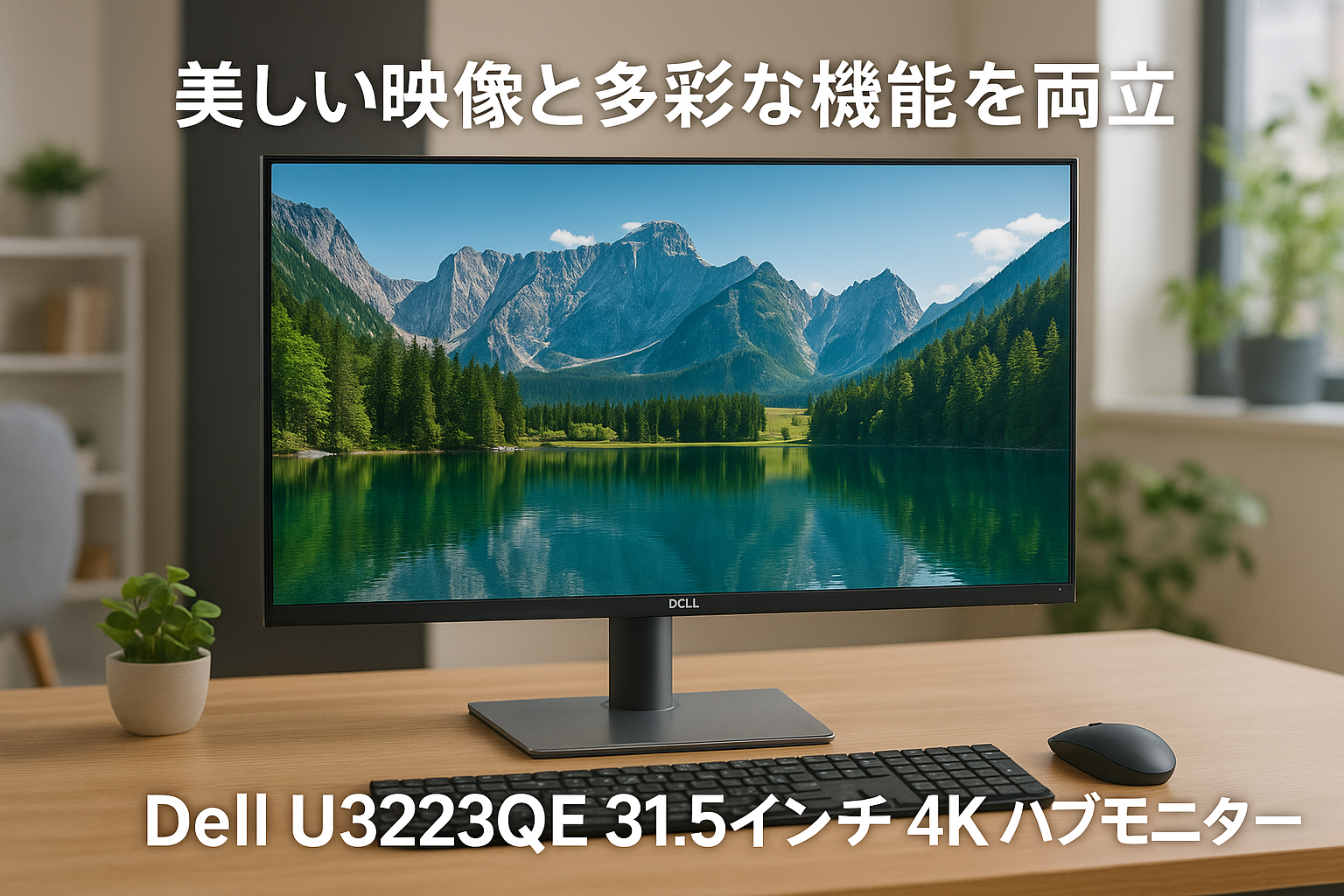 Dell U3223QE 31.5インチ 4K ハブモニター(3年間無輝点交換保証/IPS Black・非光沢/USB Type-C・DP・HDMI/フレームレス/縦横回転・高さ調整/VESA DisplayHDR 400/Rec.709 100%)
