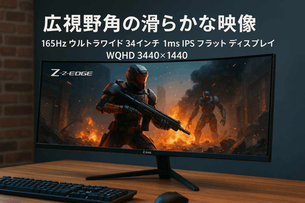 Z Z-Edge ゲーミングモニター 165Hz ウルトラワイド 34インチ 1ms IPS フラット ディスプレイ WQHD 3440x1440 UG34W-SC