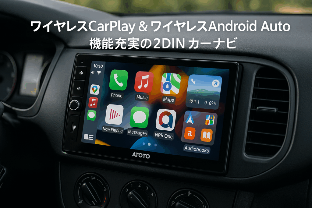 ATOTO S8G2114PM 2 DIN Andriod カーナビ、 カー プレーヤー、ワイヤレスCarPlay& ワイヤレス Android Auto、GPS トラッキング 、USBテザリング、デュアル Bluetooth w/aptX HD、LRV付きHD VSVパーキング、SCVC など