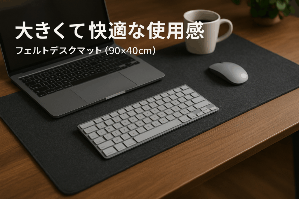 BREENHILL フェルトデスクマット、滑り止めデスクパッド、快適なデスクプロテクター、オフィス/家庭/ゲーム/装飾のための耐久性のあるデスクマウスパッド(90x40x0.3cm, ダークグレー)