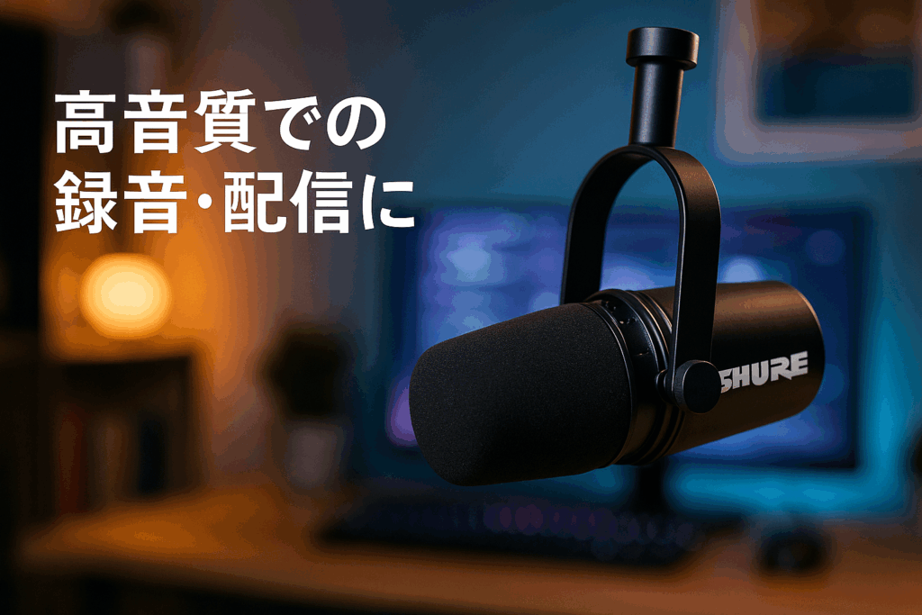 SHURE シュア MV7 ポッドキャストマイクロホン MV7-K-J ダイナミックマイク カーディオイド 単一指向性 USB XLR 有線 ノイズ除去 配信 ストリーミング YouTube 録音 レコーディング 実況 ゲーム ゲーミング ボーカル DTM 宅録 テレワーク MOTIVシリーズ iOS Android Mac Windows対応 ブラック【国内正規品/メーカー保証2年】