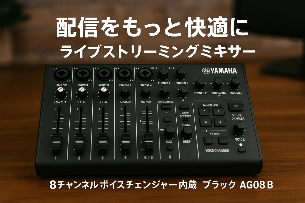 ヤマハ YAMAHA ライブストリーミングミキサー ライブ配信 8チャンネル ボイスチェンジャー内蔵 ブラック AG08 B