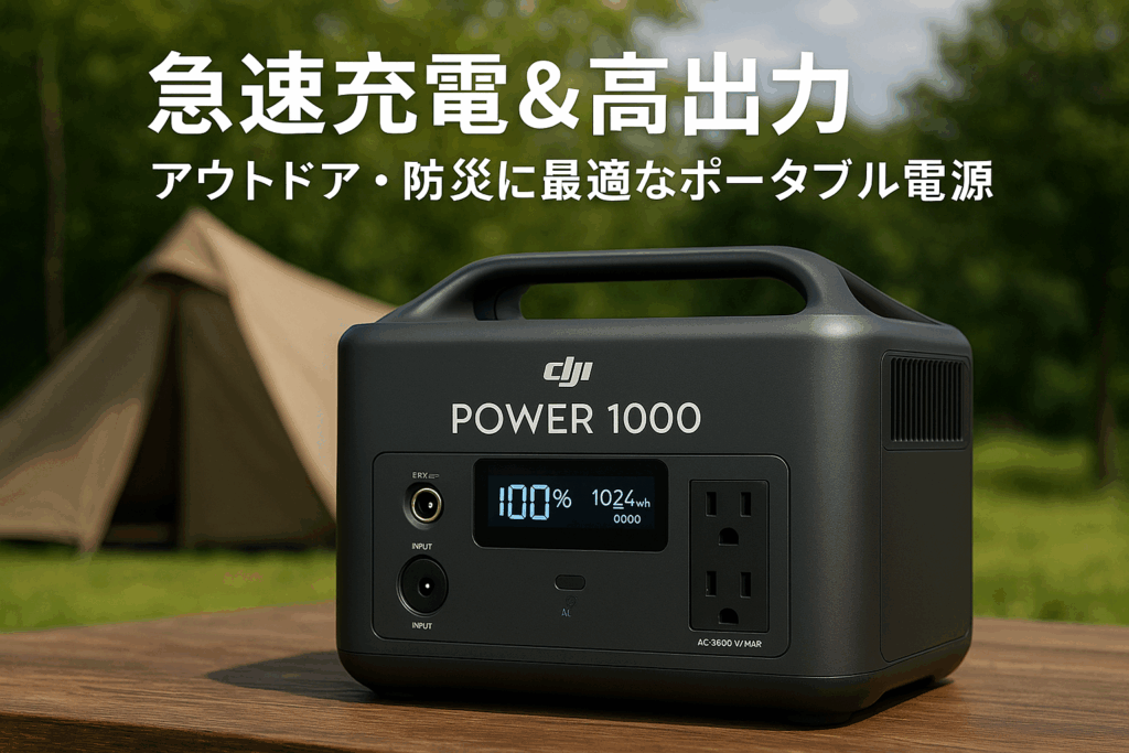 DJI Power 1000 ポータブル電源 1024Wh リン酸鉄リチウムイオン 1.1時間急速充電 家庭用発電機 2000Wの安定出力 大容量 長寿命10年 ソーラー発電機 世界最強の静音23dB 蓄電池 ポータブル バッテリー アウトドア キャンプ RV車中泊用 節電 停電対策 防災グッズ 非常用電源 防災安全協会推奨 最大5年保証