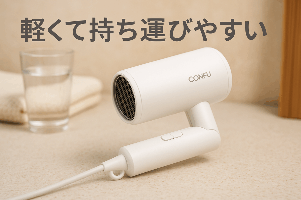 CONFU ドライヤー 1200W ヘアドライヤー マイナスイオン 温度＆風量調節 冷/熱風モード 折り畳み式 軽量 速乾 恒温 ヘアケア シンプル サラサラ ツヤツヤな髪に 旅行/家庭用 (ホワイト)