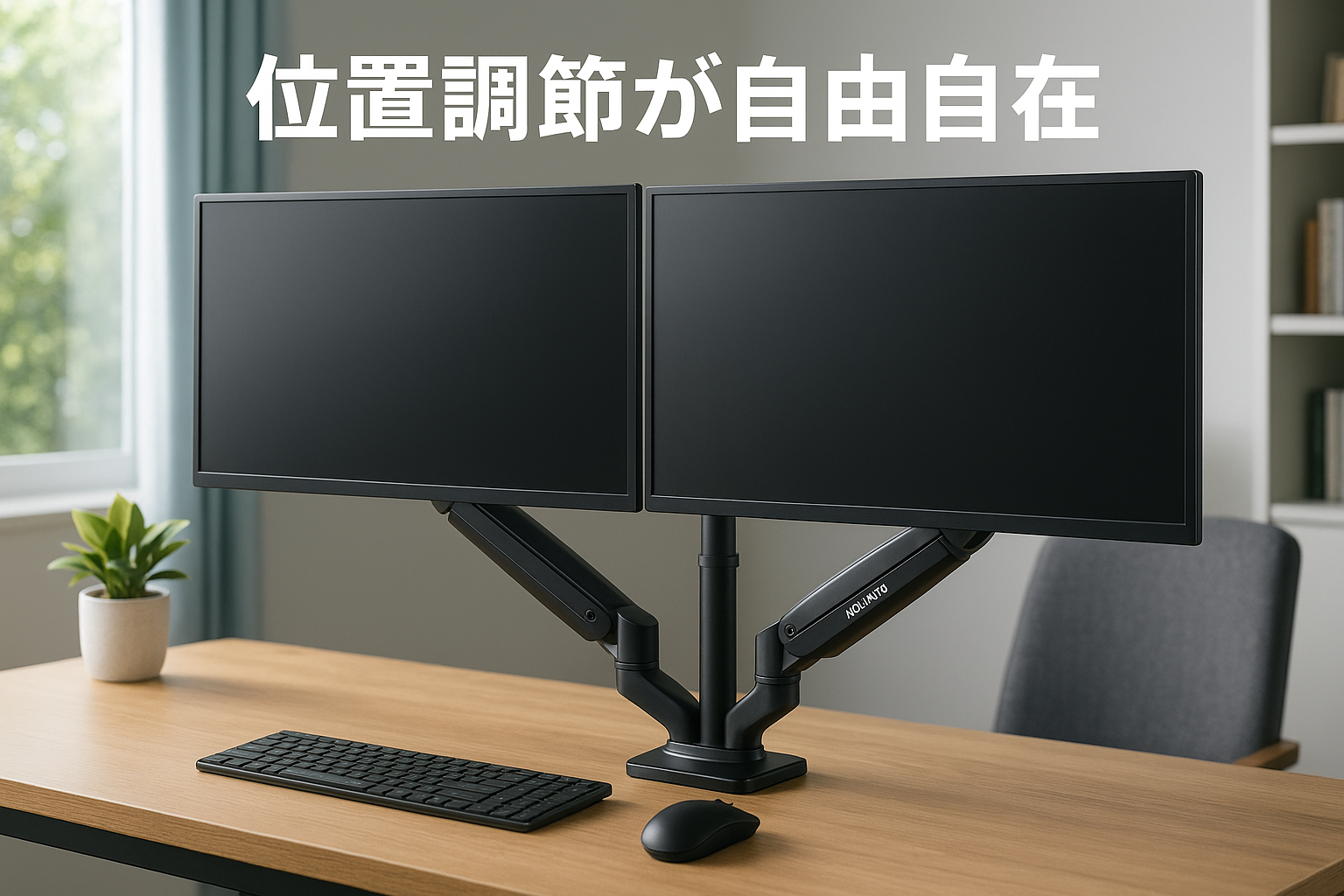 HUANUO (ファーノー) モニターアーム デュアル USBポート付き 13～35インチ対応 耐荷重2～12kg ガススプリング式 ディスプレイアーム PCアーム 2画面 グロメット式＆クランプ式 VESA75*75/100*100 多角度調節 ケーブル収納 HNDS7