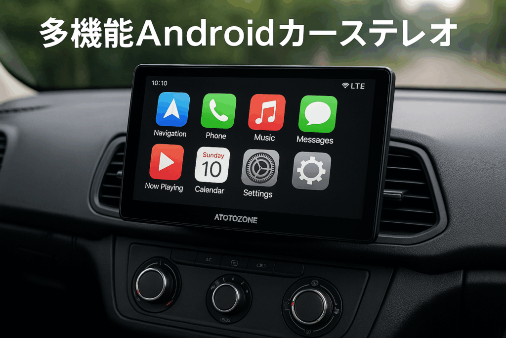 [10.1インチ] ATOTOZONE A5L Android 2DIN ディスプレイオーディオ、アンドロイドナビ、Wi-Fi/BTテザリングに対応、タッチスクリーンカーステレオBluetooth、ワイヤレスCarPlay/Android Auto、内蔵DSP、2G+32G、MirrorLink、FM/AM、USB/TF 再生、GPSトラッキング、バックカメラ連動