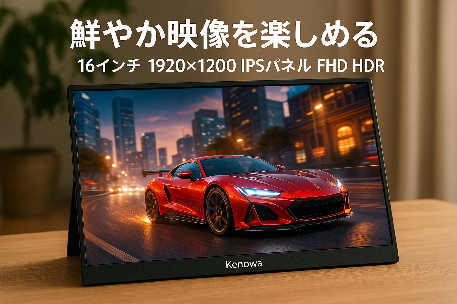 モバイルモニター 16インチ Kenowa 1920x1200 IPSパネル 178°全視野 FHD HDR ゲームモニター 薄型 軽量USB Type-C HDMI PS5/XBOX/Switch/PC/Macスマホなど対応,スピーカー内蔵