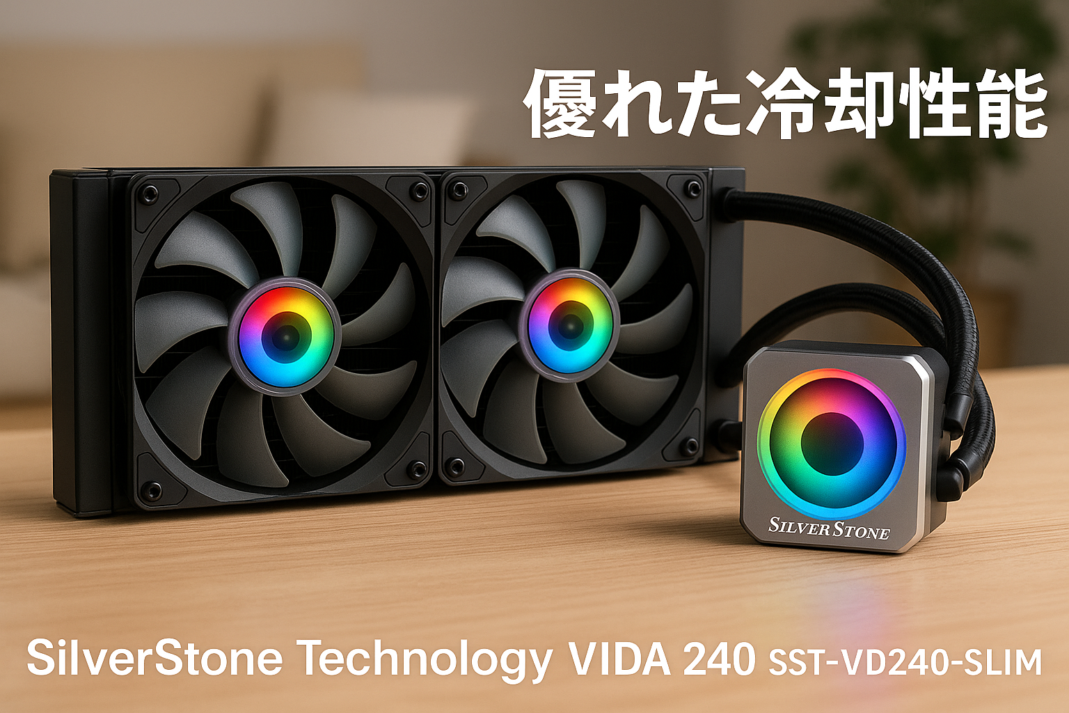 SilverStone Technology VIDA 240 スリム 高性能 スリム オールインワン 液体クーラー SST-VD240-SLIM