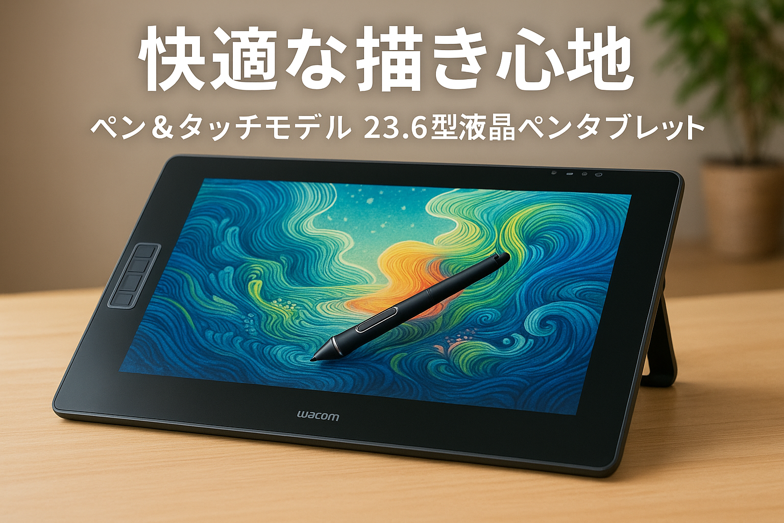ワコム液晶ペンタブレット23.6型 Wacom Cintiq Pro 24 ペン&タッチモデル オリジナルデータ ブラック TDTH-2420/K0