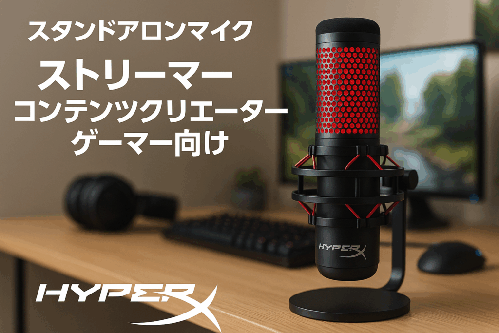 HyperX QuadCast スタンドアロンマイク ストリーマー/コンテンツクリエーター/ゲーマー向け/PC,PS4使用可能 2年保証 HX-MICQC-BK ( 4P5P6AA )