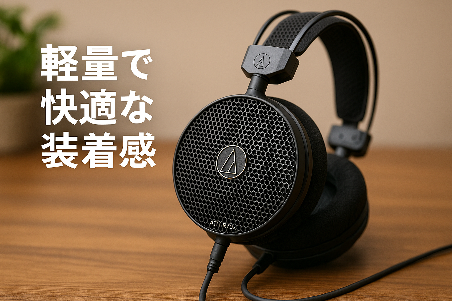 オーディオテクニカ ATH-R70x プロフェッショナル モニターヘッドホン 開放型 有線 【 DTM ミックス マスタリング 音楽鑑賞 着脱式ケーブル 3.0m オープン型 軽量設計 長時間使用 】