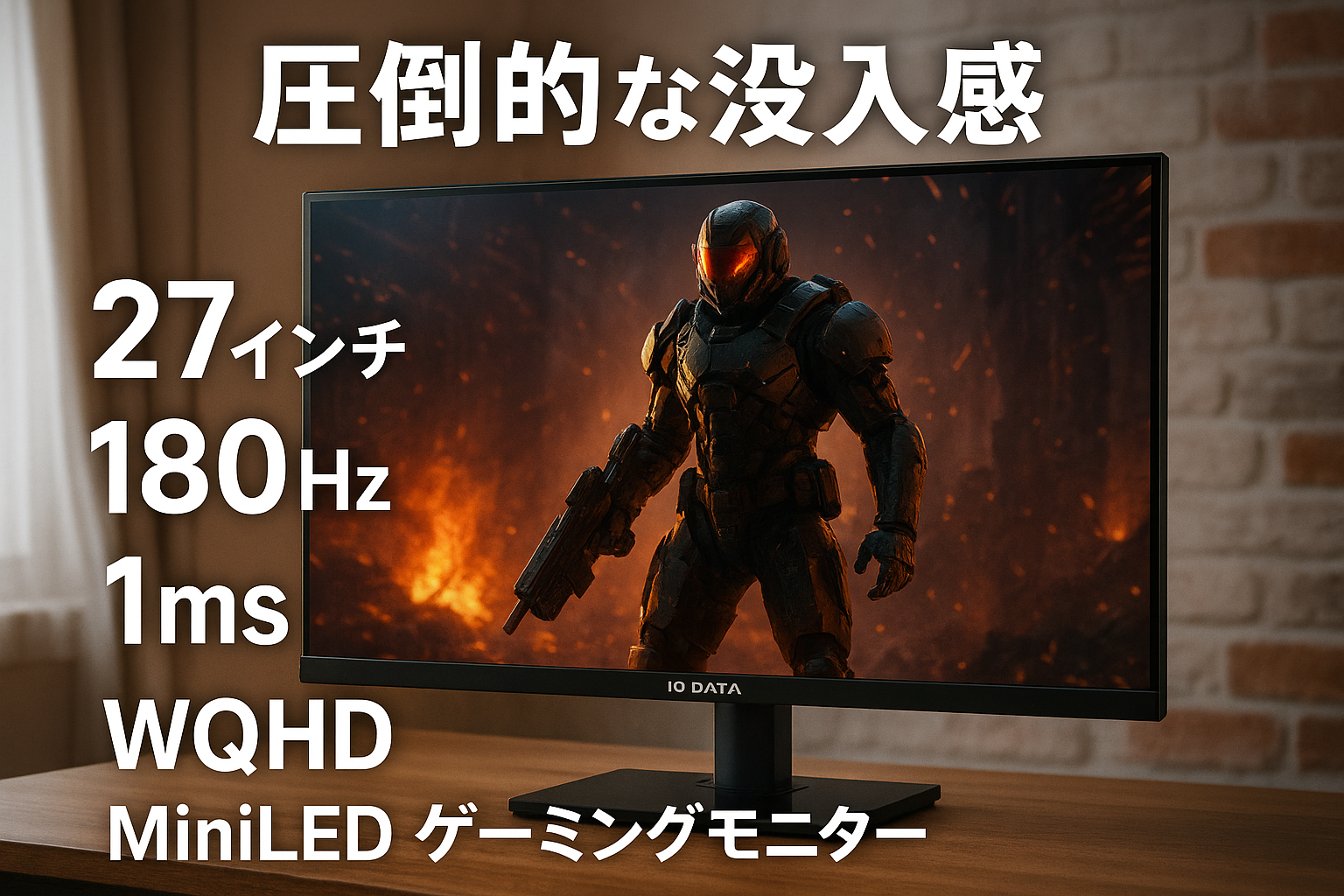 IODATA モニター MiniLED ゲーミング 27インチ 180Hz 1ms WQHD AHVAパネル 非光沢 広色域 ブラック 無輝点保証対応 (量子ドット/HDR1000/HDMI×2/DisplayPort/VESA対応/高さ調整/縦横回転/土日サポート/日本メーカー) EX-LDQ271JAB