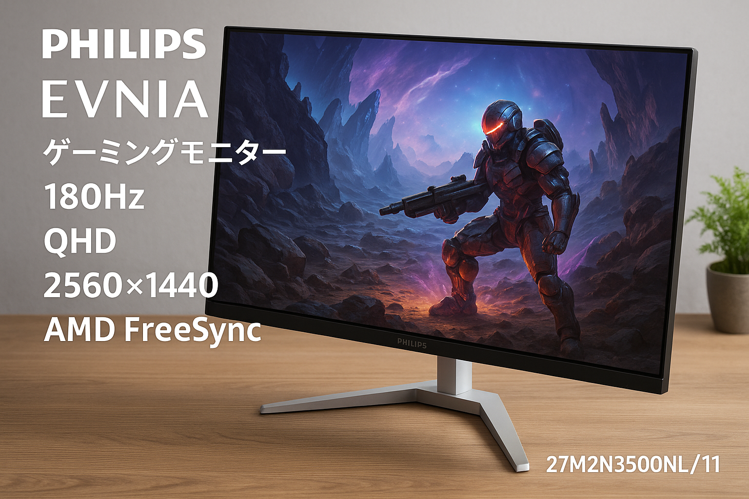 PHILIPS EVNIA ゲーミングモニター (27インチ/180Hz/QHD/VA/超高速0.5ms/HDR10/AMD FreeSync対応/5年保証/2560x1440/チルト/HDMI2.0×2、DisplayPort1.4×1/フレームレス/フリッカーフリー/ブルーライト軽減/電源内蔵) エヴニア 27M2N3500NL/11