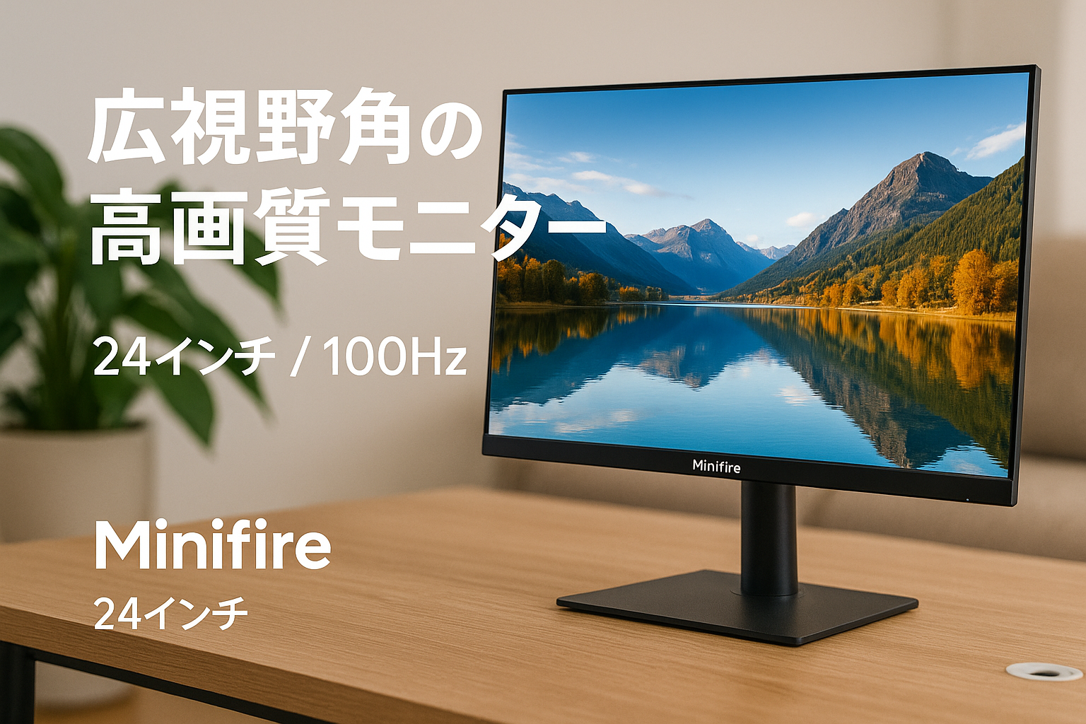 Minifire モニター24インチ ディスプレイ100Hz FHD 1080P USB-TypeC ブルーライト軽減 フリッカーフリー VESA対応 フレームレス HDMI1.4 コントラスト4000:1 チルト調節可 ビジネス用 三年保証 (HDMIケーブル付-MF24F2）