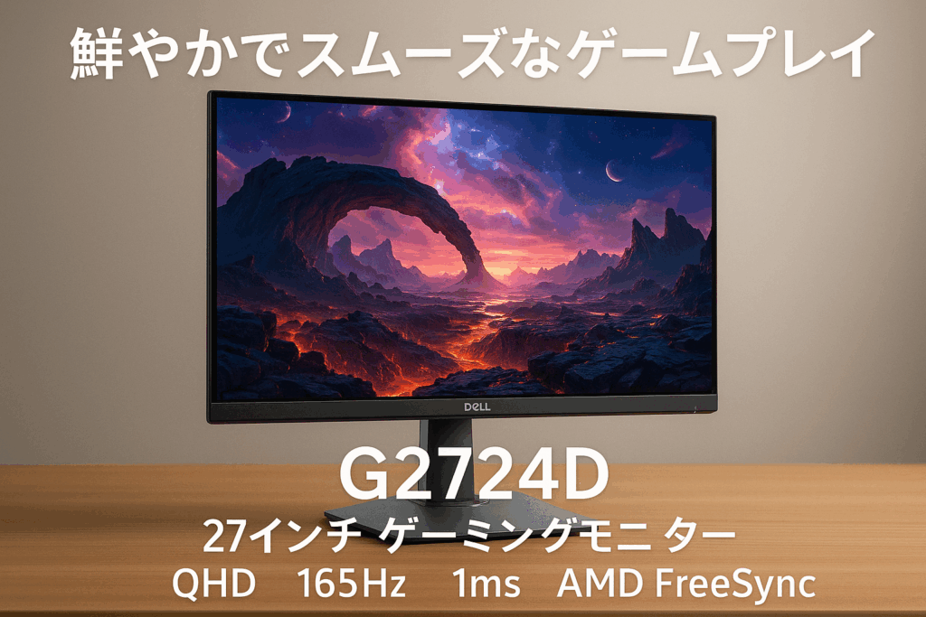 Dell G2724D 27インチ ゲーミングモニター ゲーミング ディスプレイ(3年間無輝点交換保証/QHD/Fast IPS 非光沢/DisplayPort ×2 HDMI ×1/sRGB 99%/縦横回転 高さ調整/1ms/165Hz/AMD FreeSync Premium)