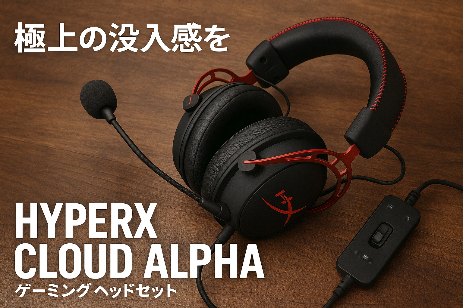 HyperX Cloud Alpha ゲーミング ヘッドセット インライン音量コントロールBox付属 レッド HX-HSCA-RD/AS オリジナルデータ特典付き ( 4P5L1AB#UUF )