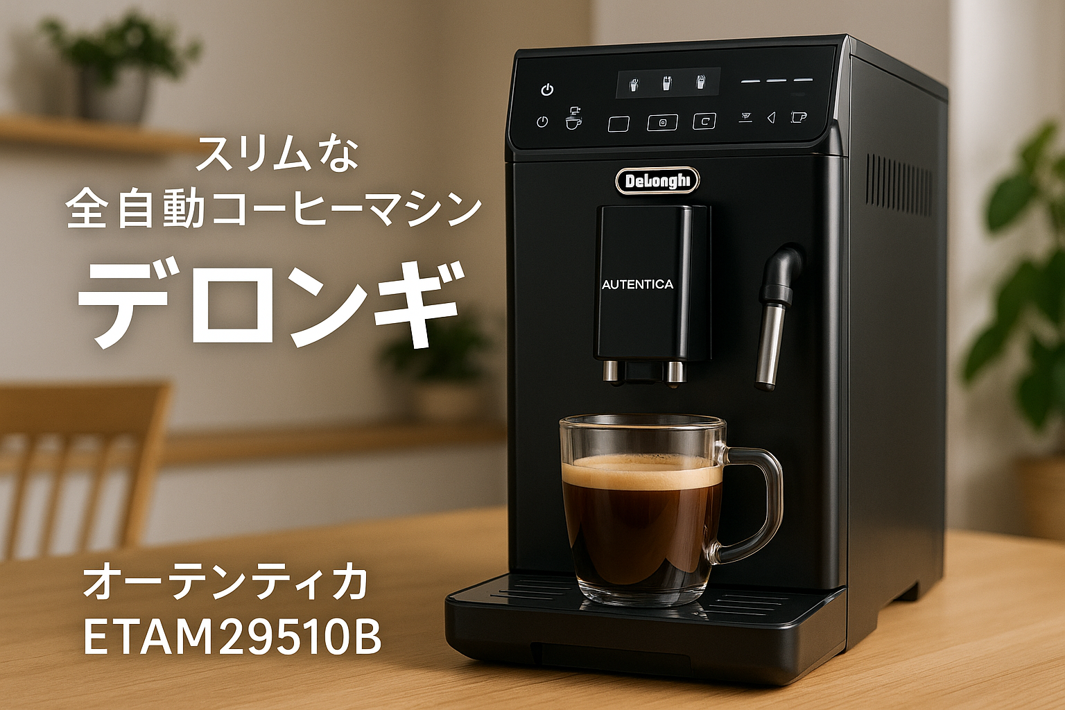 De'Longhi (デロンギ) 全自動コーヒーマシン オーテンティカ ETAM29510B コーヒーメーカー エスプレッソマシン アイスコーヒー 全4メニュー スリムモデル カフェジャポーネ搭載 ドッピオ+機能 手動ミルクフロッサー [ブラック] デロンギファミリー登録で3年保証