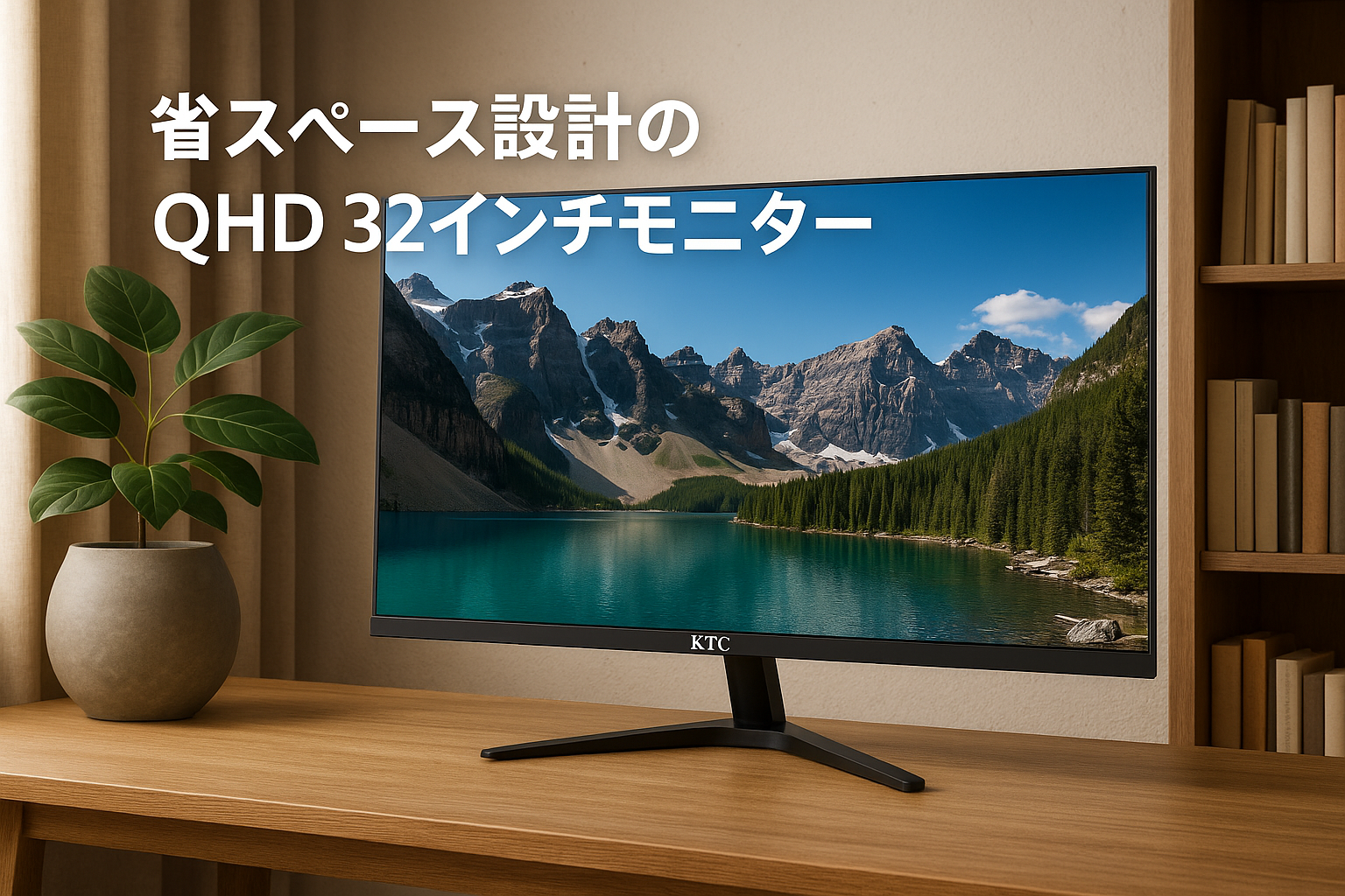 KTC 32インチ モニターQHD 100Hz 2K IPSワイド画面 省スペース設計 PS5対応 アイケア機能 VESA対応 フリーシンク/Gシンク HDMI 2.0×2, DP 1.4×1 3年保証 H32T13