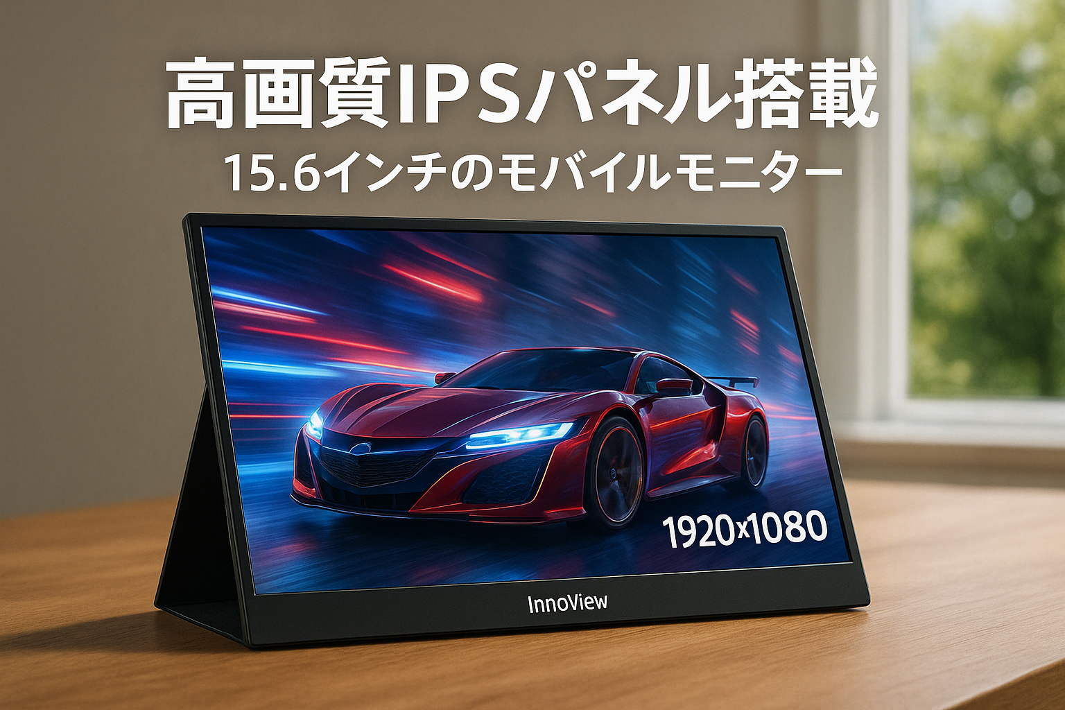 モバイルモニター 15.6インチ InnoView モバイルディスプレイ 自立型 1920*1080 FHD ゲーミングモニター ポータブルモニター IPS液晶パネル 薄型 軽量 持ち運び 壁掛けに対応 Switch/PS3/PS4/PS5/Xbox One/PC/スマホ/USBType-C/標準HDMI対応 サブモニター