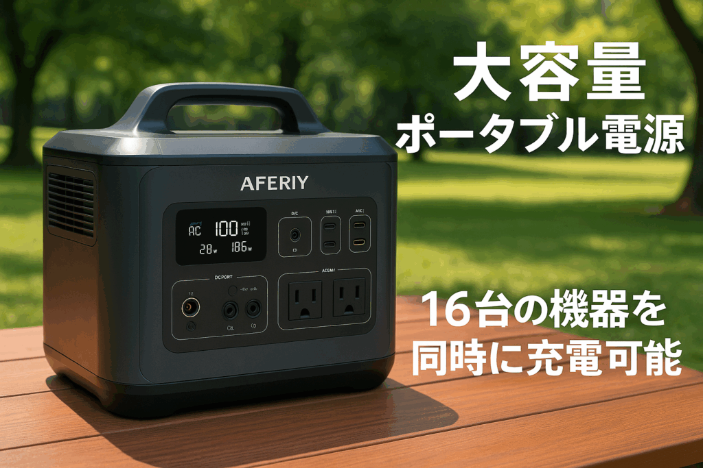 AFERIY ポータブル電源 2400 大容量 ポータブルバッテリー 1.5時間満充電 2048Wh/640000mAh リン酸鉄リチウム UPS機能 AC 2400W (瞬間最大4800W)/DC/USB/XT60出力 16台機器同時充電 家庭アウトドア両用 節電 停電対策 地震 防災推奨 純正弦波 MPPT制御 LEDライト 車中泊 キャンプ 長寿命 静音設計 AC100V 50Hz/60Hz