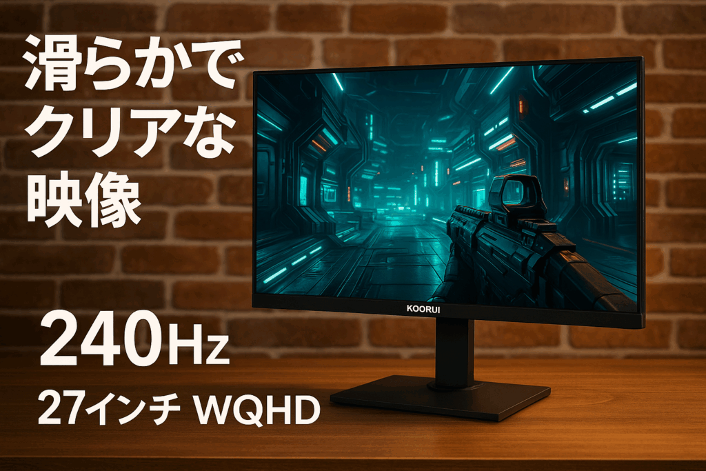 KOORUI ゲーミングモニター 240Hz モニター 27インチ WQHD(2560×1440) (IPS /1ms OD/AdaptiveSync/HDMI×2 / DisplayPort/傾斜/高さ調整/縦横回転/ピボット) 27E3QK