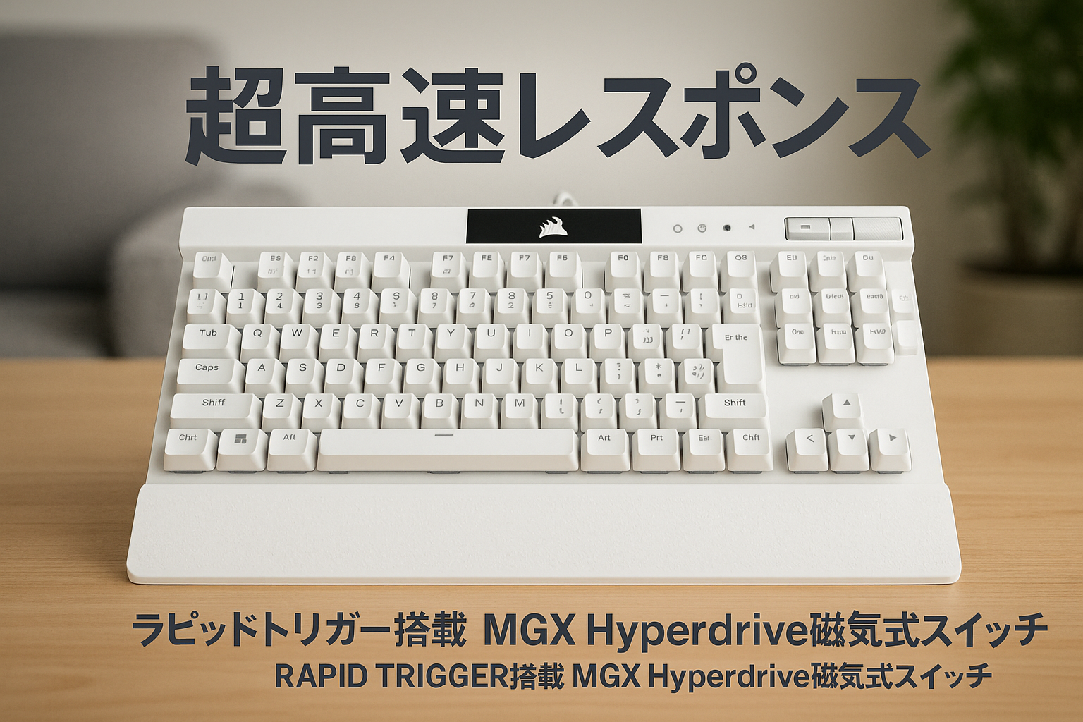 ラピッドトリガー搭載 CORSAIR K70 PRO TKL MGX Hyperdrive磁気式キースイッチ ホワイト ゲーミングキーボード 脱着可能パームレスト付き ラピトリとSOCD同時に使用可能 8000HZ polling rate 日本語配列 ホワイト CH-911921G-JP2【Call Of Duty Black Ops 6推奨モデル】