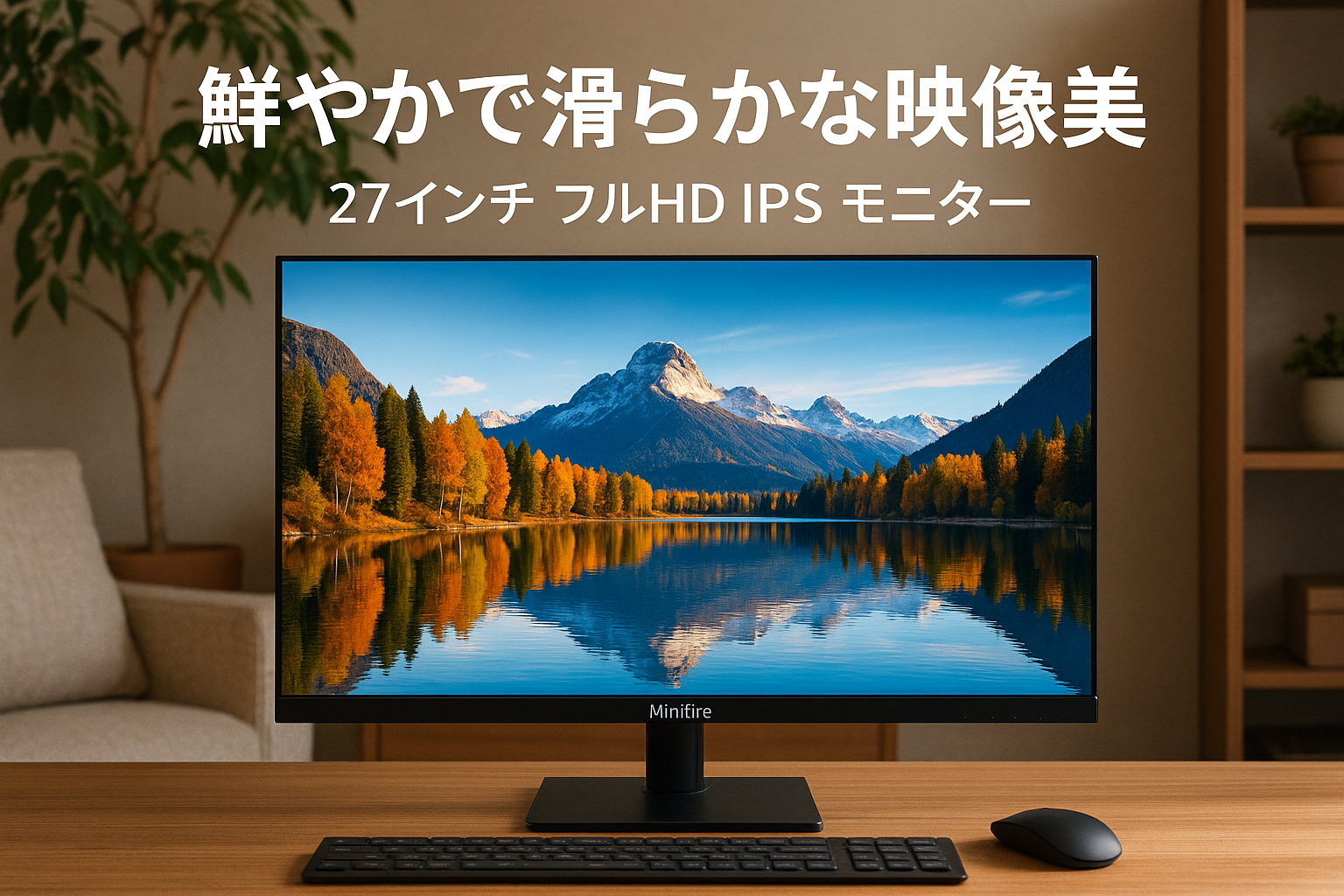 Minifire モニター27インチ フルHD 1080p IPS ディスプレイ 100Hz USB-Type C スピーカー内蔵 Adaptive Sync HDR10 sRGB 110% ブルーライト軽減 フリッカーフリー VESA対応 フレームレス USB-C/HDMI ポート (27X3A）