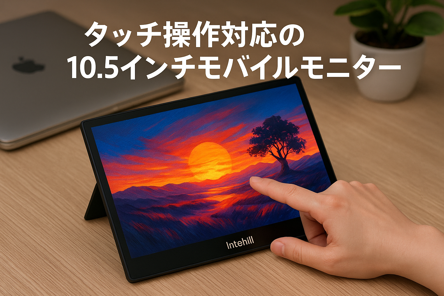 Intehill モバイルモニター 10.5インチ タッチパネル 1920x1280 FHD 3:2比率 sRGB 100% ポータブルモニター VESA対応 モニター 小型 光沢IPS HDR対応 Mini PC Macbook Mac Mini ノートパソコン モニター 10点マルチタッチ対応 T10PA