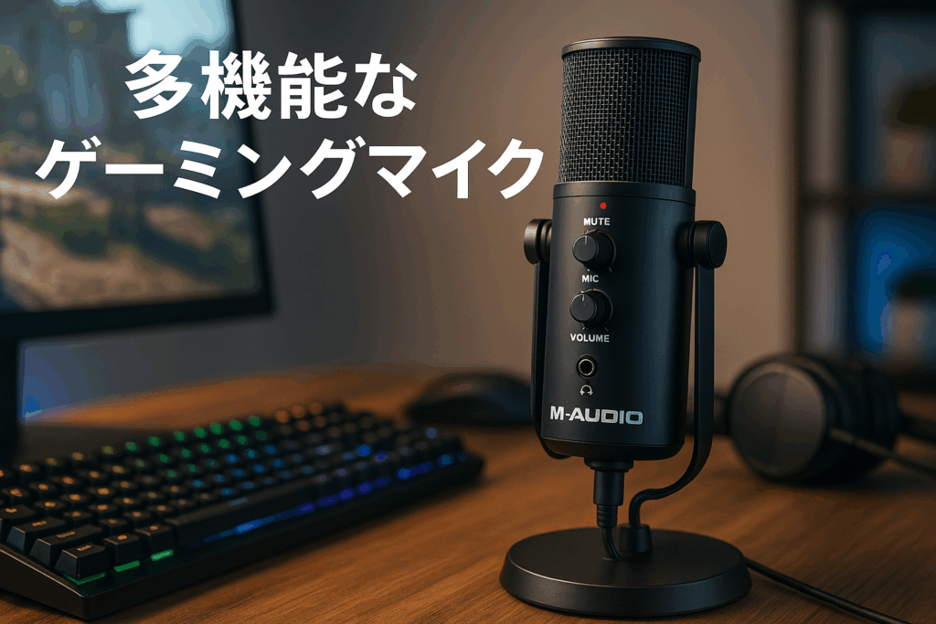 M-Audio USB コンデンサーマイク 4種類の指向性 ゲーミングマイク 内蔵ヘッドフォンアンプ ミュート機能 音量調節 内蔵オーディオインターフェース ヘッドフォン出力搭載 録音 テレワーク ポッドキャスト 配信用マイク UBER Mic