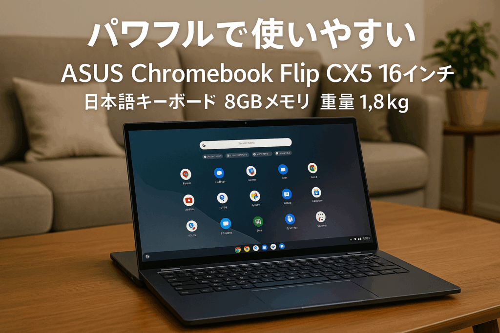 ASUS Chromebook クロームブック Flip CX5 16インチ 日本語キーボード 8GBメモリ 重量1.8kg ミネラルグレー CX5601FBA-MC0042
