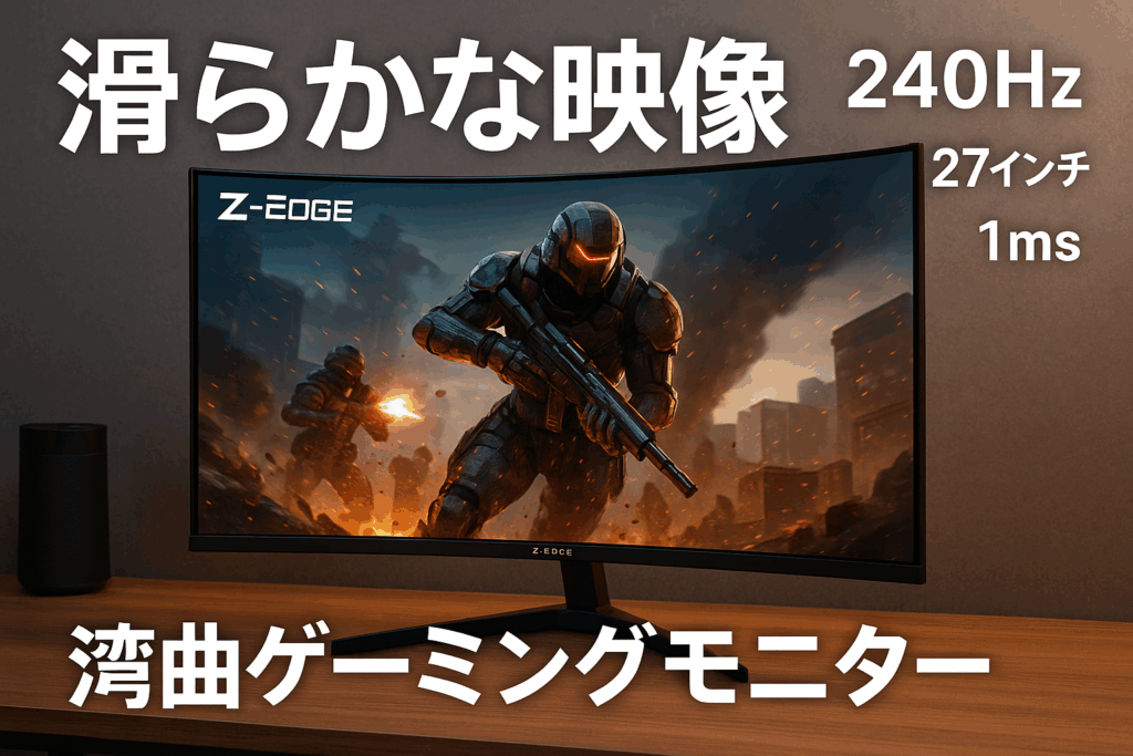 Z Z-Edge 湾曲ゲーミングモニター 240Hz 27インチ 1ms 曲面 16:9 1920x1080 フレームレス LED ディスプレイー モニター、UG27P-N AMD Freesync プレミアム DPポート HDMIポート スピーカー内蔵