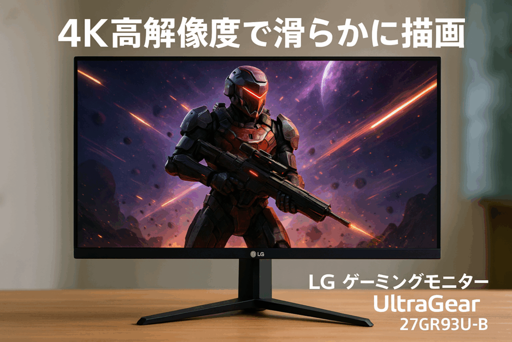 LG ゲーミングモニター UltraGear 27GR93U-B 27インチ/PCゲーム、家庭用ゲーム/4K(3840×2160) /アンチグレア/144Hz/IPS 1ms(GTG)/FreeSync™ Premium/HDR10/DisplayPort/HDMI/チルト、高さ調整対応