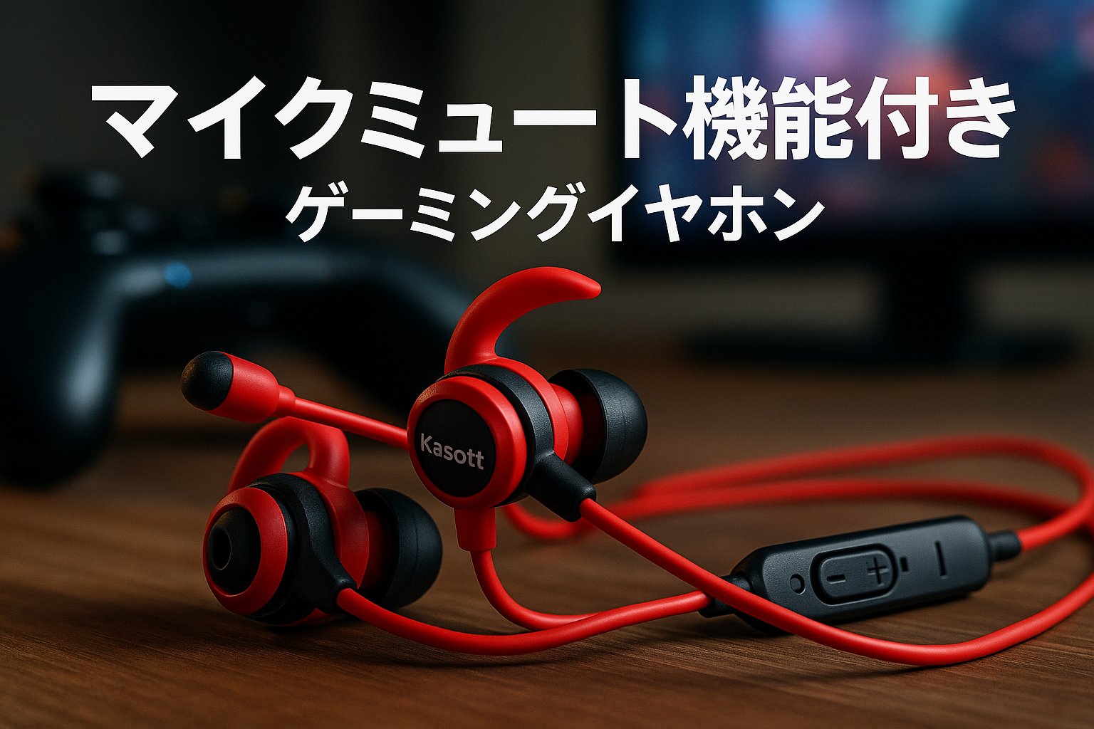 Kasott Battle Buds ゲーミングイヤホン マイク付き 【 マイクミュート機能 】 重低音 イヤホン 有線 カナル型 リモコン 通話可能 音量調整 ノイズキャンセリング 遮音性 ps4 ps5 switch PC パソコン Wet会議 ゲーム (G5)