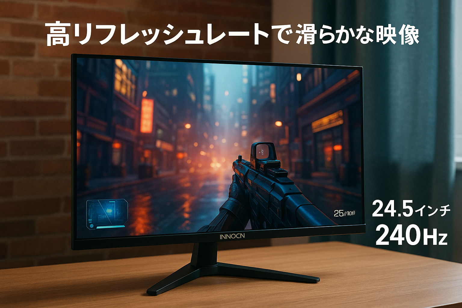INNOCN innocn ゲーミングモニター 24.5インチ 240Hz フルHD VAパネル フレームレス メーカー (HDMI2.1×2/DisplayPort1.2×2/audio out) 25G1H