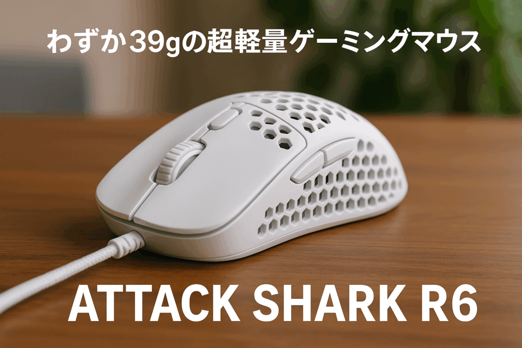 ATTACK SHARK R6 39g超軽量マウス、8000Hz、PixArt PAW3950MAXゲーミングセンサー、42000DPI、Nordic 52840、BT/2.4Gワイヤレス/有線、氷感コーティング、Windows/Xbox/PS/Mac用オフィスマウス、シール付き(ホワイト)