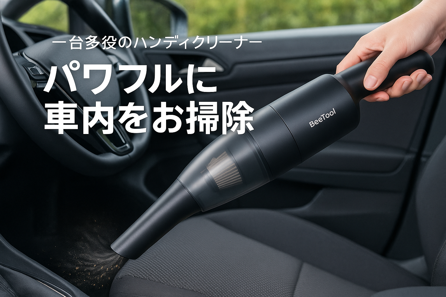 BeeTool ハンディクリーナー 多機能【2024新登場】車用掃除機 コードレス 25000Pa 強力吸引力【吹き飛ぶ/吸い込む/空気入れ/空気抜き】ハンディ掃除機 パワフル 長時間稼働 超軽量0.37kg 乾湿両用 小型掃除機 USB充電式 メーカー保証付 人気 業務用/車用清掃/家具/家庭用 日本語説明書付 ZX-107