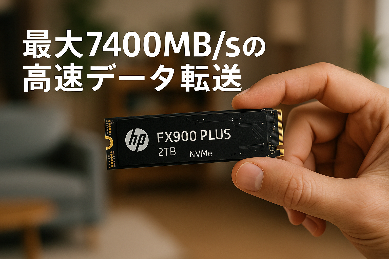 HP FX900 PLUS 2TB SSD NVMe1.4 M.2 Type 2280 PCIe Gen4×4 最大読込：7400MB/s (R:7400MB/s、W:6500MB/s) 内蔵SSD 高耐久 3D NAND PS5動作確認済み メーカー 5年保証 7F618AA#UUF