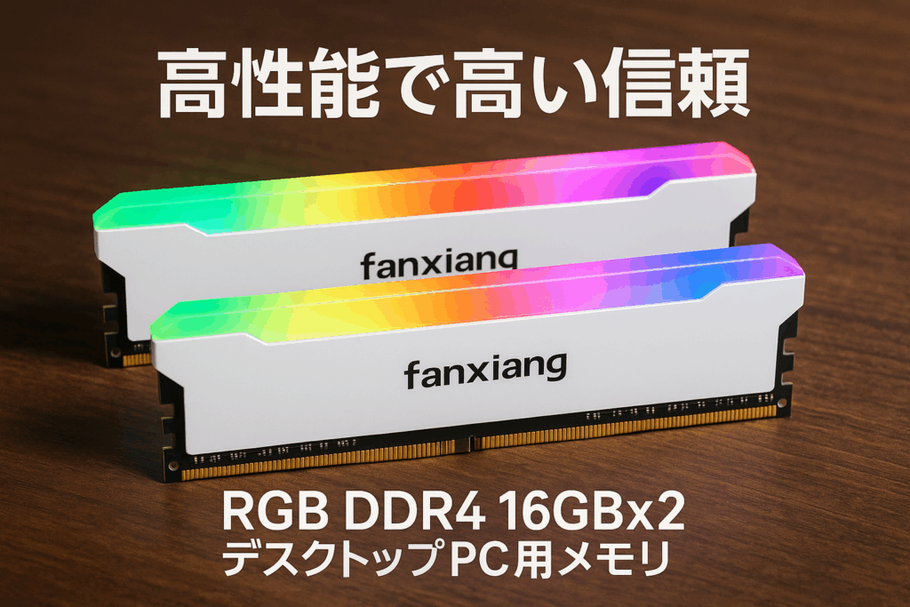 Fanxiang DDR4 3600Mhz 16GBx2枚 CL18 デスクトップPC用メモリ(RGB発光型) ヒートシンク付き PC RAM XMP2.0対応 高性能 低消費電力 ゲームやマルチタスクに最適