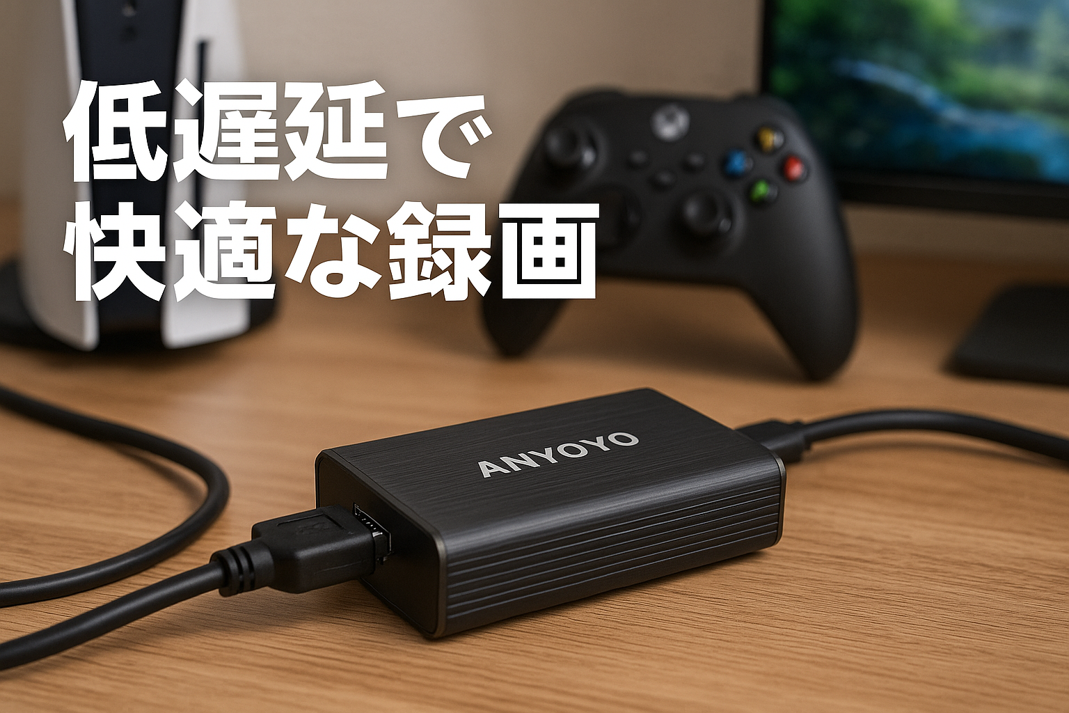 ANYOYO HDMI キャプチャーボード 4K 60FPS HDR & VRRキャプチャーボード 対応 PS5、XboxシリーズX/s、Xbox One、PS4、Nintendo Switch、Steam Deck、Windows 11 / Mac OS12 用、非常に低い遅延で快適な録画
