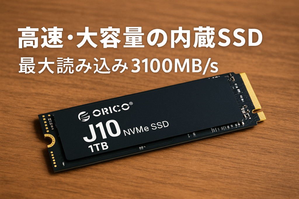 ORICO J10 SSD 1TB NVMe1.4 M.2 Type 2280 PCIe Gen3×4 最大読込:3100MB/s (R:3100MB/s、W:1900MB/s) 内蔵SSD 高耐久 3D NAND メーカー 5年保証