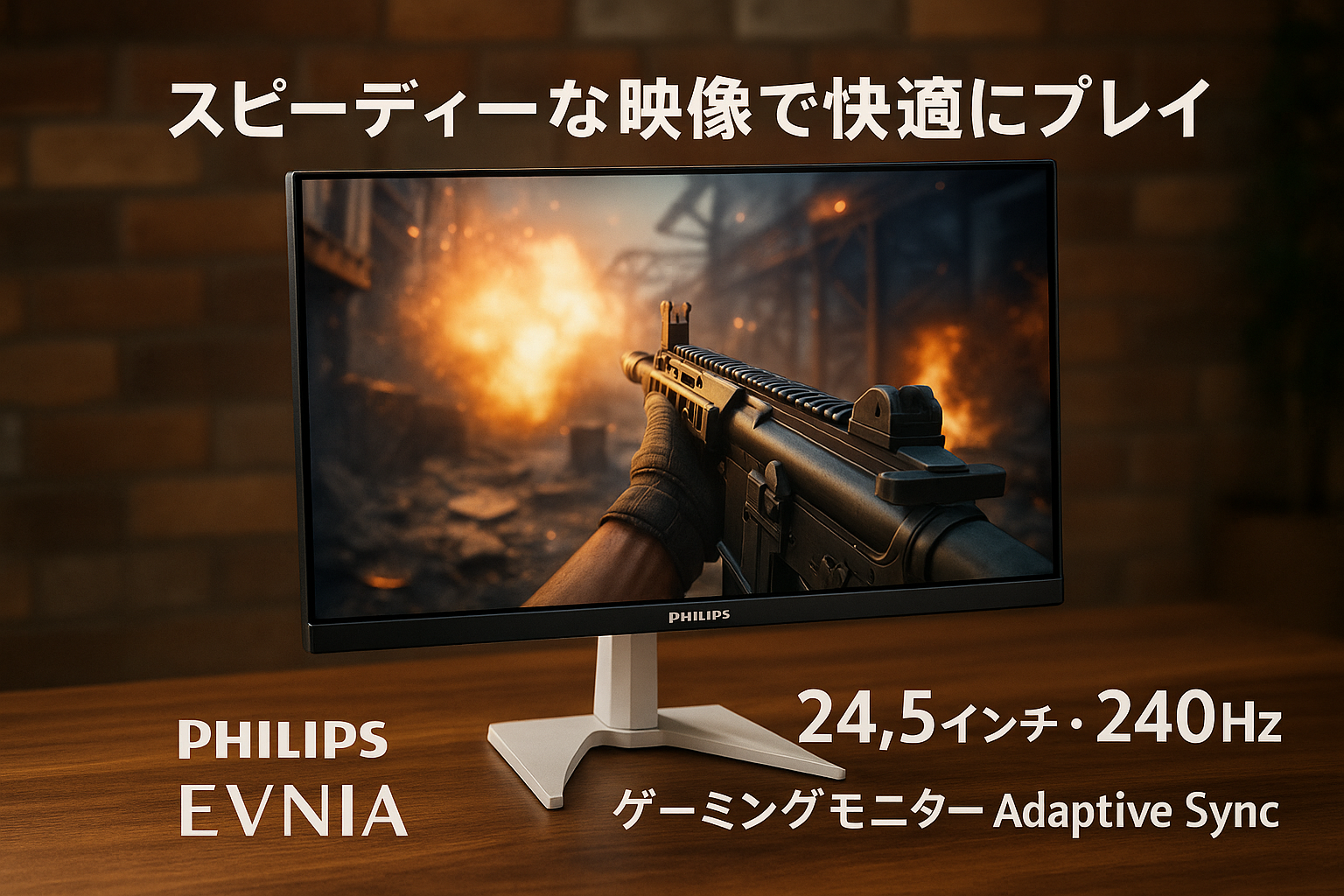 PHILIPS EVNIA ゲーミングモニター (24.5インチ/240Hz/180Hz/フルHD/VA/0.5ms/Adaptive Sync/5年保証/チルト/昇降調整130mm/ピボット回転/HDMI2.0×2、DP1.4×1/1920x1080/フリッカーフリー/ブルーライト軽減/電源内蔵) エヴニア 25M2N3200W/11