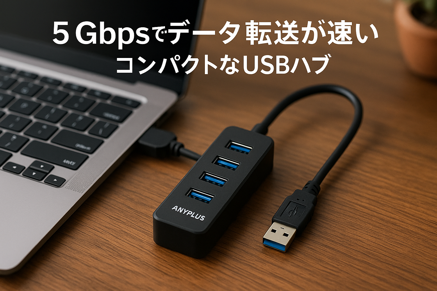 ANYPLUS USBハブ 3.0, 4ポートUSB Hub,USB A 分岐 5Gbps高速転送 バスパワー 軽量 コンパクト MacBook/iMac/Surface Pro 等 軽量 対応 テレワーク 在宅勤務