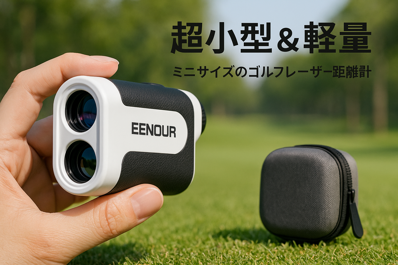 EENOUR ゴルフレーザー距離計 Ultra-mini ミニシリーズ ゴルフ 距離計測器 高透過レンズ 超小型 距離測定器 Mini 超軽量 充電式 専用ケース付き