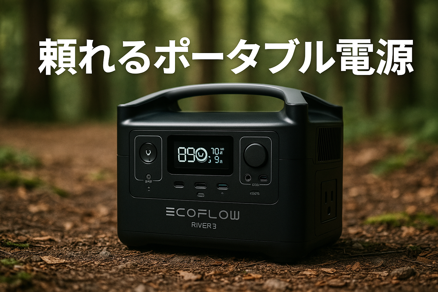 EcoFlow RIVER 3(230) ポータブル電源 230Wh容量 GaN採用 リン酸鉄リチウムイオン電池 30dB静音設計 UPS機能 軽量 AC定格300W /サージ600W USB-A/C キャンプ アウトドア 停電対策 防災グッズ (エコフロー リバー3)